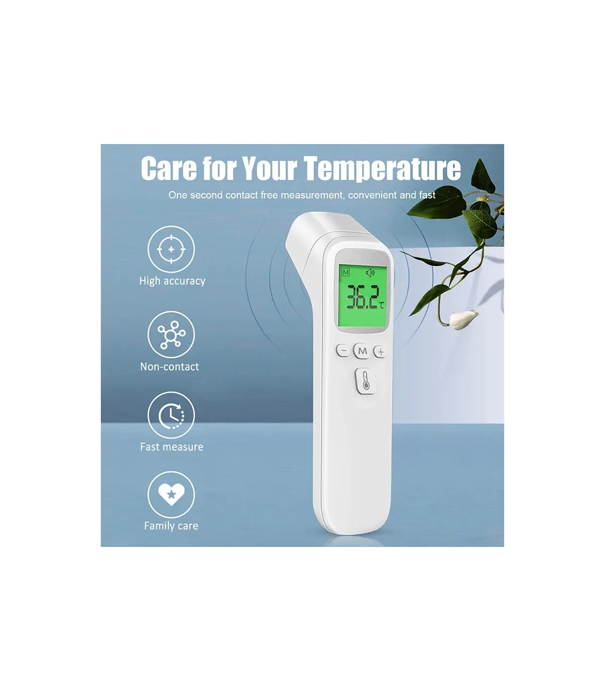 [Item2 white] AiQUE thermomètre infrarouge numérique LCD mesure du corps enfants adultes fièvre