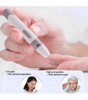 [White] Compteur de glycémie, Kit de test du diabète, Machine à lancette du diabète, glucomètre