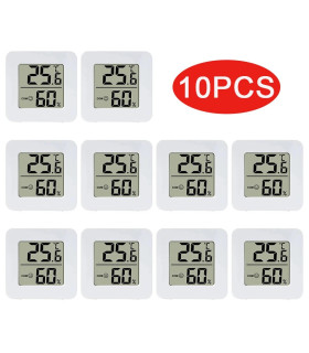[10PCS Type 2] 4 pièces thermomètre numérique hygromètre intérieur Mini température LCD moniteu