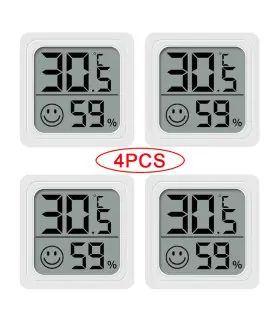 [4PCS Type 1] 4 pièces thermomètre numérique hygromètre intérieur Mini température LCD moniteur