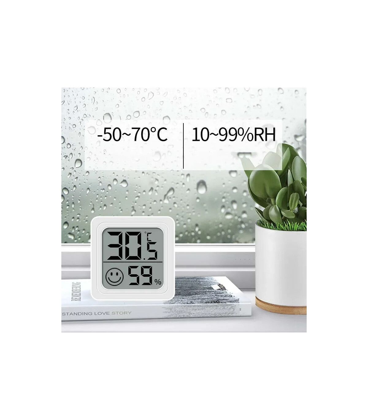 [4PCS Type 1] 4 pièces thermomètre numérique hygromètre intérieur Mini température LCD moniteur