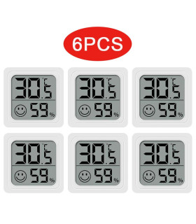 [6PCS Type 1] 4 pièces thermomètre numérique hygromètre intérieur Mini température LCD moniteur
