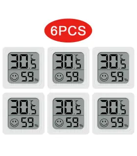 [6PCS Type 1] 4 pièces thermomètre numérique hygromètre intérieur Mini température LCD moniteur