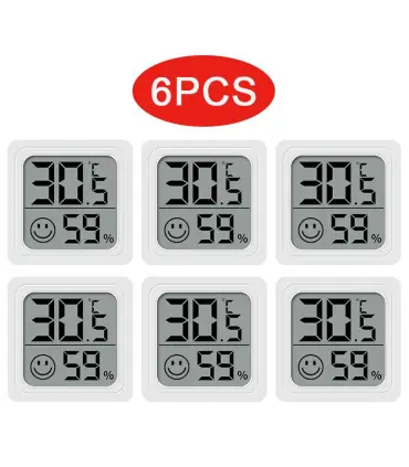 [6PCS Type 1] 4 pièces thermomètre numérique hygromètre intérieur Mini température LCD moniteur