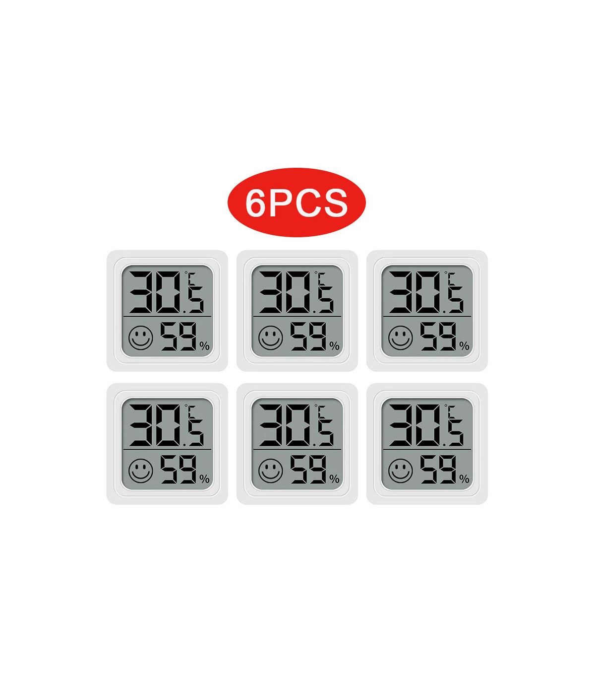 [6PCS Type 1] 4 pièces thermomètre numérique hygromètre intérieur Mini température LCD moniteur