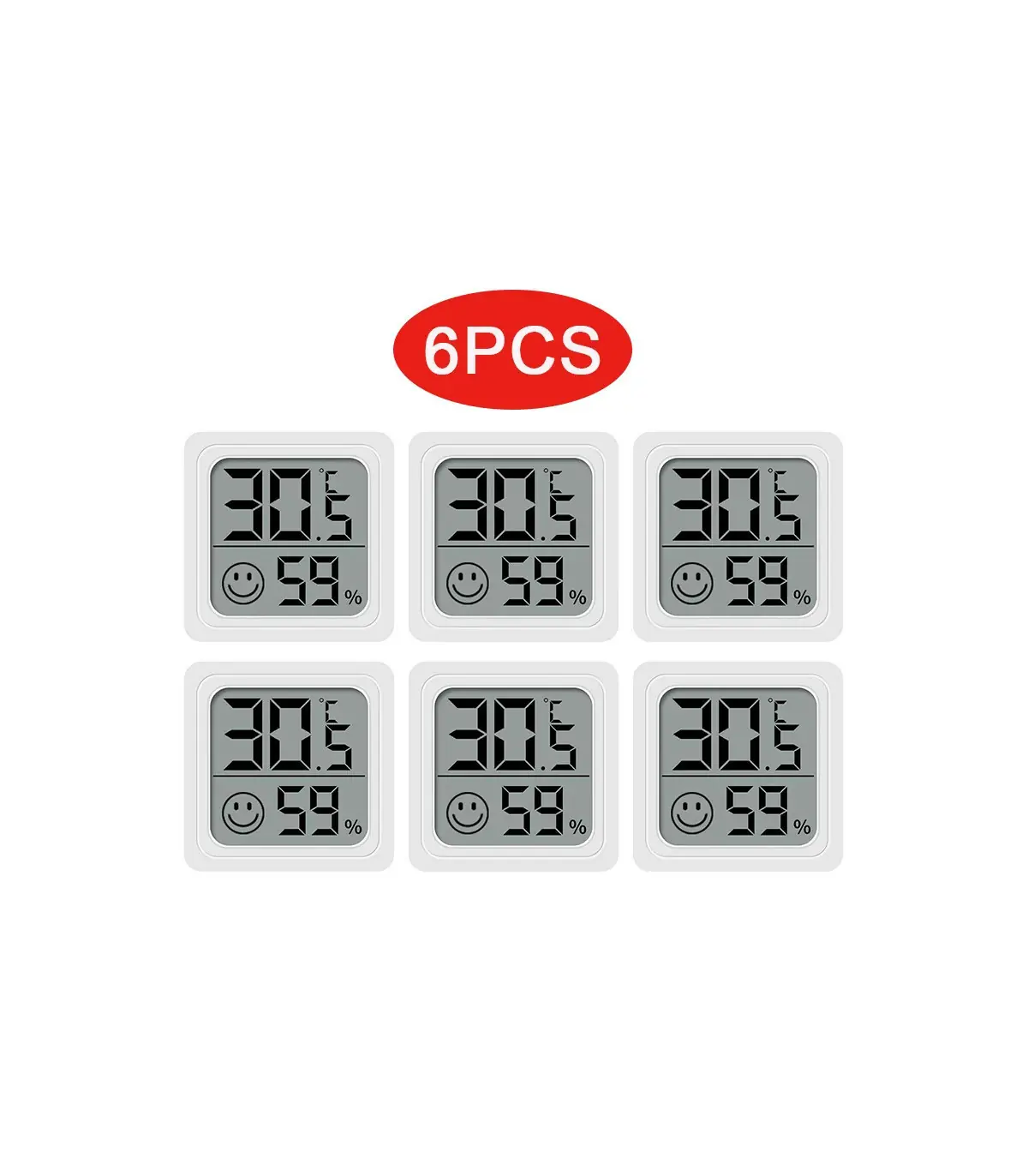 [6PCS Type 1] 4 pièces thermomètre numérique hygromètre intérieur Mini température LCD moniteur