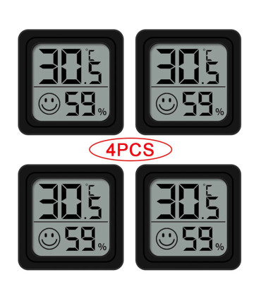 [4PCS Type 3] 4 pièces thermomètre numérique hygromètre intérieur Mini température LCD moniteur