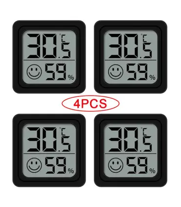 [4PCS Type 3] 4 pièces thermomètre numérique hygromètre intérieur Mini température LCD moniteur