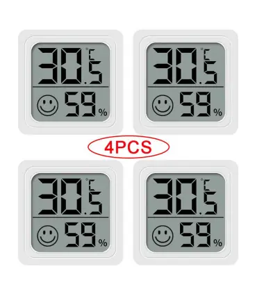 [4PCS Type 3] 4 pièces thermomètre numérique hygromètre intérieur Mini température LCD moniteur