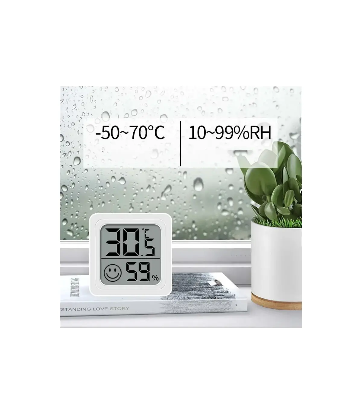 [4PCS Type 3] 4 pièces thermomètre numérique hygromètre intérieur Mini température LCD moniteur