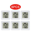 [6PCS Typ 2] 4 Stück digitales Thermometer Hygrometer Innen Mini Temperatur LCD Monitor