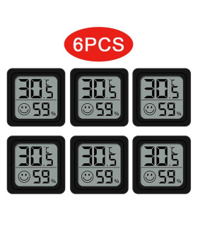 6pcs type pièces thermomètre hygromètre numérique LCD