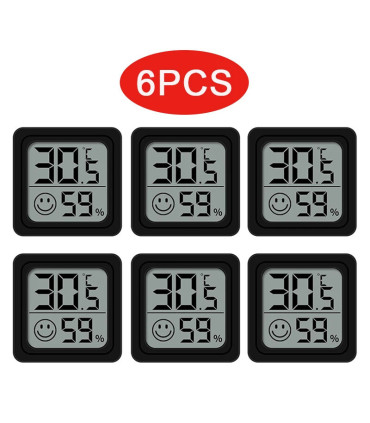 [6PCS Type 3] 4 pièces thermomètre numérique hygromètre intérieur Mini température LCD moniteur