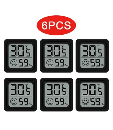 [6PCS Type 3] 4 pièces thermomètre numérique hygromètre intérieur Mini température LCD moniteur