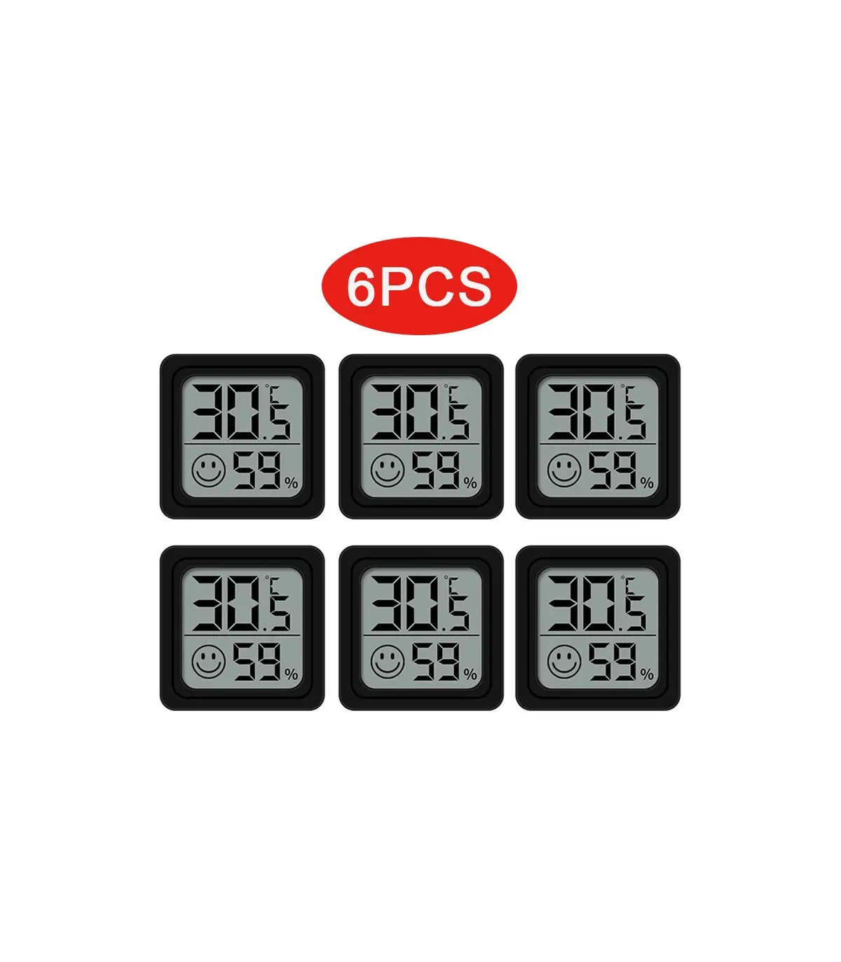 [6PCS Type 3] 4 pièces thermomètre numérique hygromètre intérieur Mini température LCD moniteur
