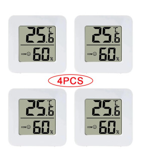[4PCS Type 2] 4 pièces thermomètre numérique hygromètre intérieur Mini température LCD moniteur