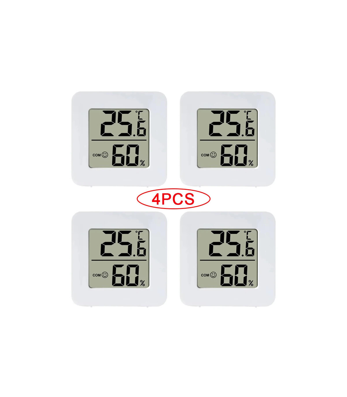 [4PCS Type 2] 4 pièces thermomètre numérique hygromètre intérieur Mini température LCD moniteur