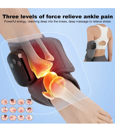 [5W] Masseur de cheville électrique sans fil, chaleur et Vibration, thérapie par compresse chau