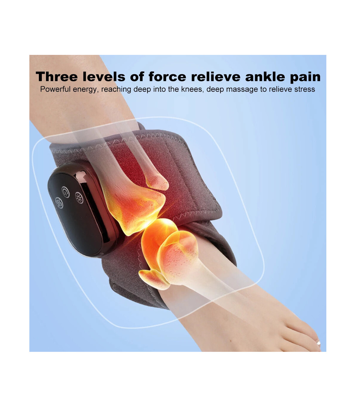 [5W] Masseur de cheville électrique sans fil, chaleur et Vibration, thérapie par compresse chau