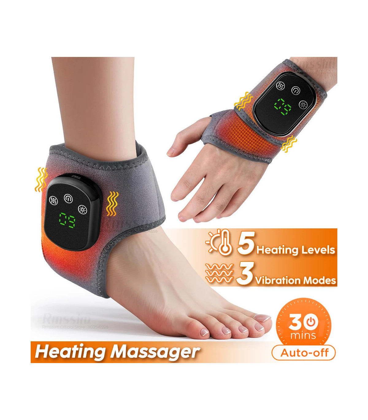 [3-IN-1 Upgrade Type] Attelle de poignet électrique avec compresse chaude réglable, Massage par