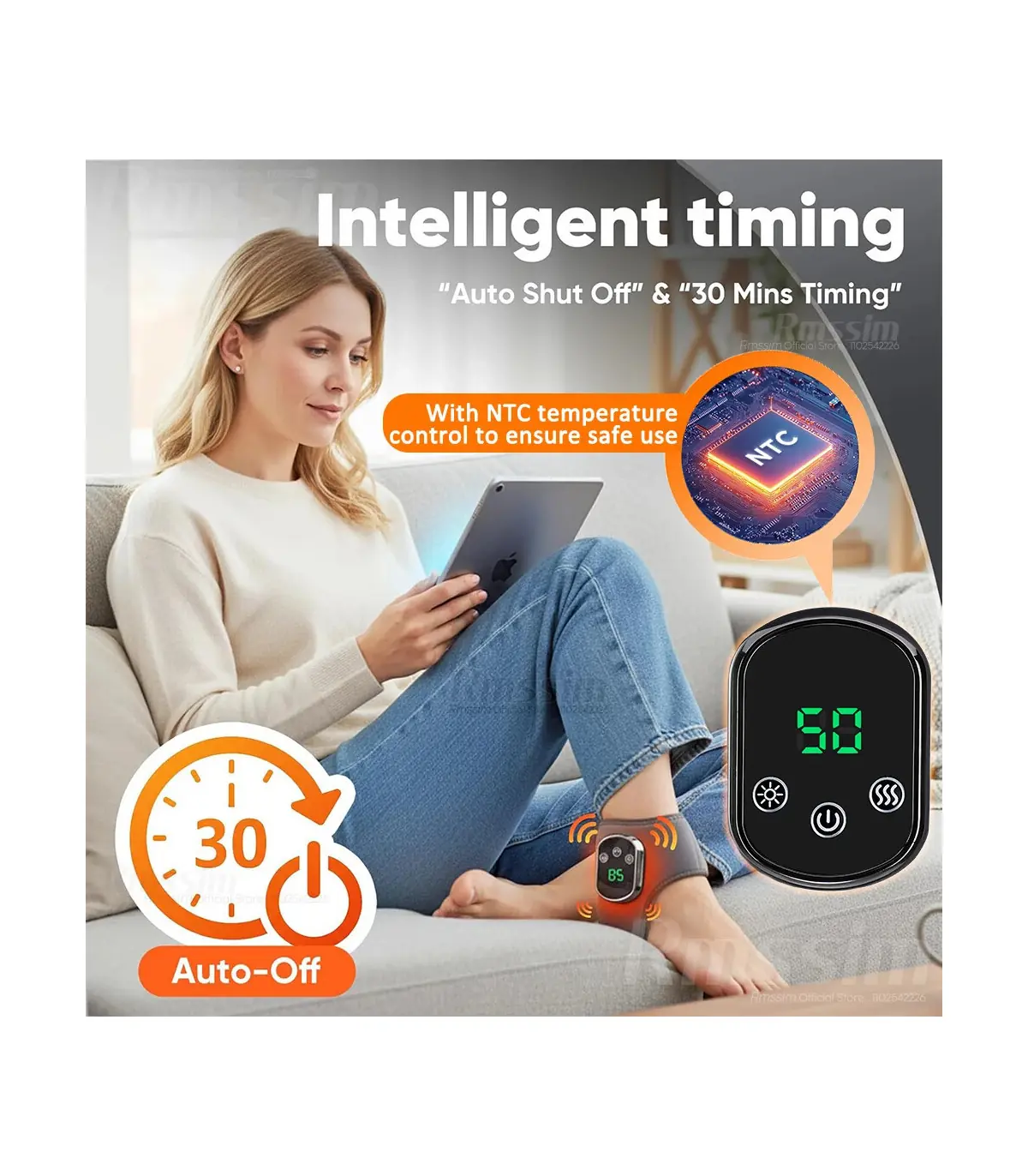 [3-IN-1 Upgrade Type] Attelle de poignet électrique avec compresse chaude réglable, Massage par