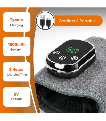 [3-IN-1 Upgrade Type] Attelle de poignet électrique avec compresse chaude réglable, Massage par