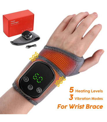 [For Wrist Massager] Attelle de poignet électrique avec compresse chaude réglable, Massage par 
