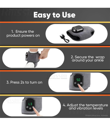 [For Ankle Massager] Attelle de poignet électrique avec compresse chaude réglable, Massage par 