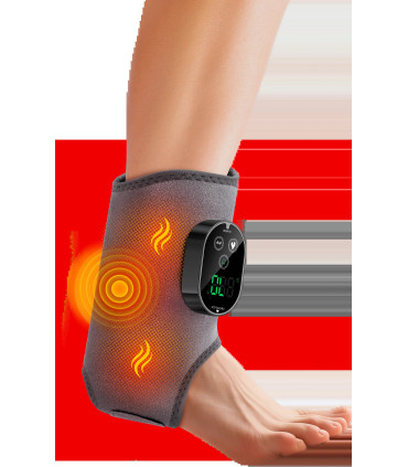 [1pcs gray] Masseur de pieds et de chevilles rechargeables à double moteur, Vibration thermique