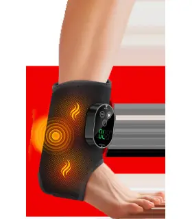 [1pcs black] Masseur de pieds et de chevilles rechargeables à double moteur, Vibration thermiqu