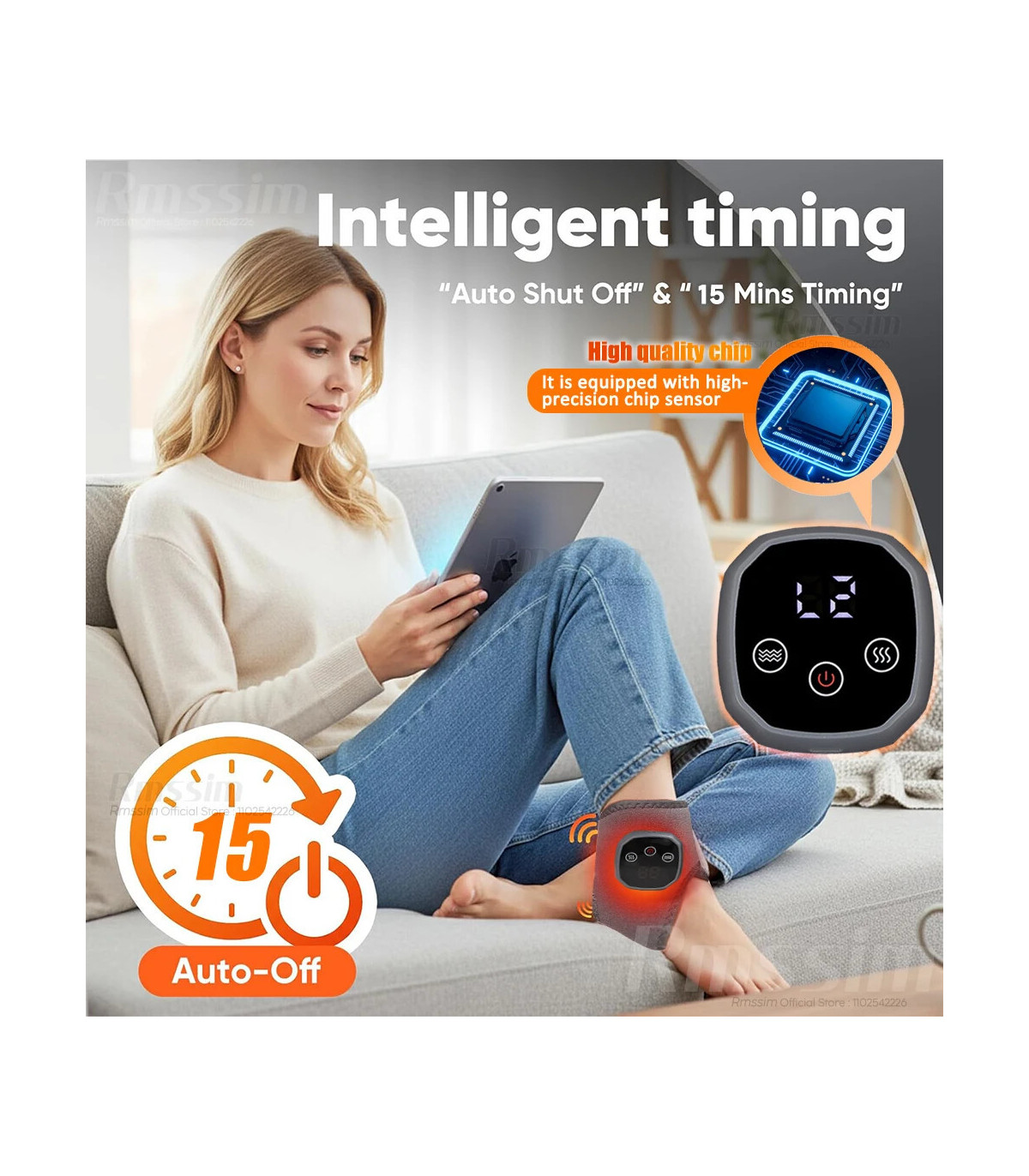 [Gray 1pcs] Le masseur électrique de cheville et de poignet peut vibrer et la thérapie par comp