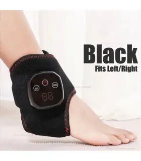 [Black 1pcs] Le masseur électrique de cheville et de poignet peut vibrer et la thérapie par com