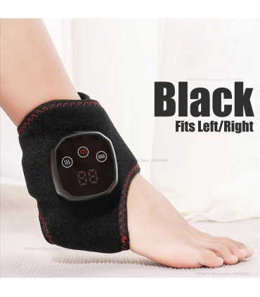 [Black 1pcs] Le masseur électrique de cheville et de poignet peut vibrer et la thérapie par com
