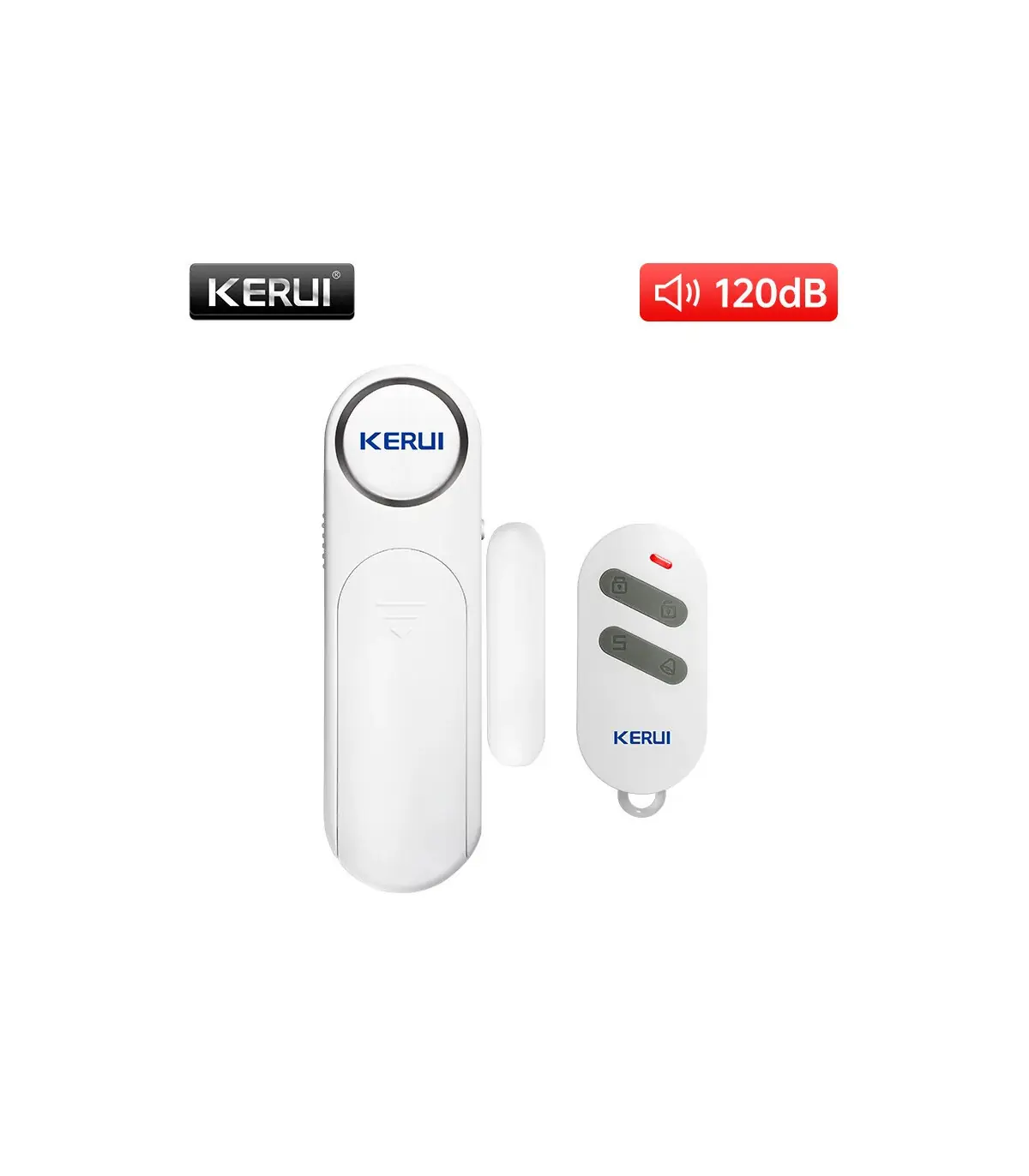 [KIT 2] KERbiomomer-Capteur d\'alarme sans fil pour porte et fenêtre, 300 pieds, 120dB, antivol,