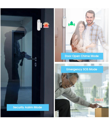 [KIT 2] KERbiomomer-Capteur d\'alarme sans fil pour porte et fenêtre, 300 pieds, 120dB, antivol,