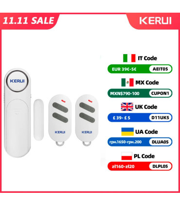 [KIT 3] KERbiomomer-Capteur d\'alarme sans fil pour porte et fenêtre, 300 pieds, 120dB, antivol,