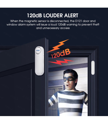 [KIT 3] KERbiomomer-Capteur d\'alarme sans fil pour porte et fenêtre, 300 pieds, 120dB, antivol,