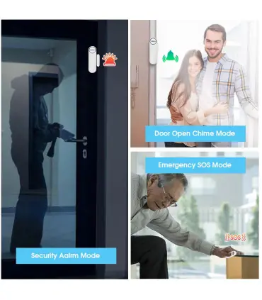 [KIT 3] KERbiomomer-Capteur d\'alarme sans fil pour porte et fenêtre, 300 pieds, 120dB, antivol,