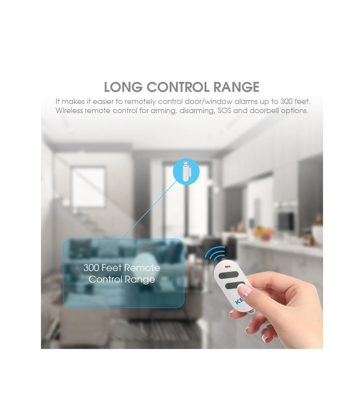 [KIT 3] KERbiomomer-Capteur d\'alarme sans fil pour porte et fenêtre, 300 pieds, 120dB, antivol,