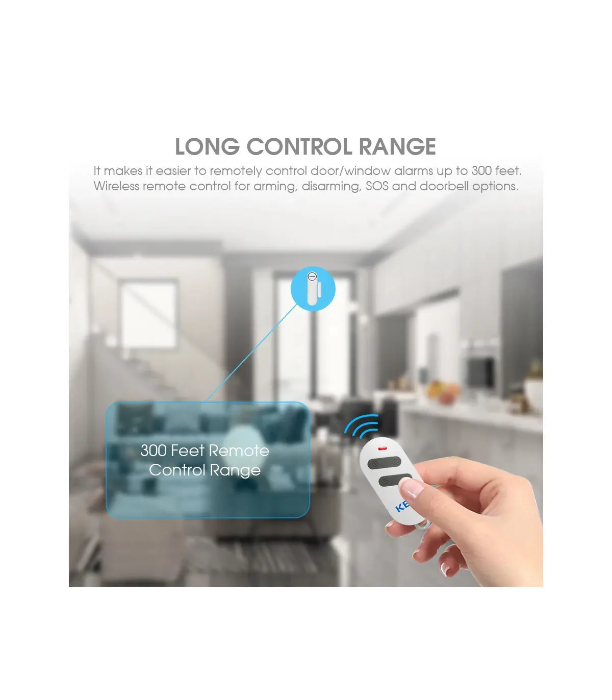 [KIT 3] KERbiomomer-Capteur d\'alarme sans fil pour porte et fenêtre, 300 pieds, 120dB, antivol,