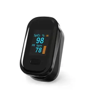 [Black] Oxymètre de pouls au doigt, appareil médical portable, compteur de saturation de la fré