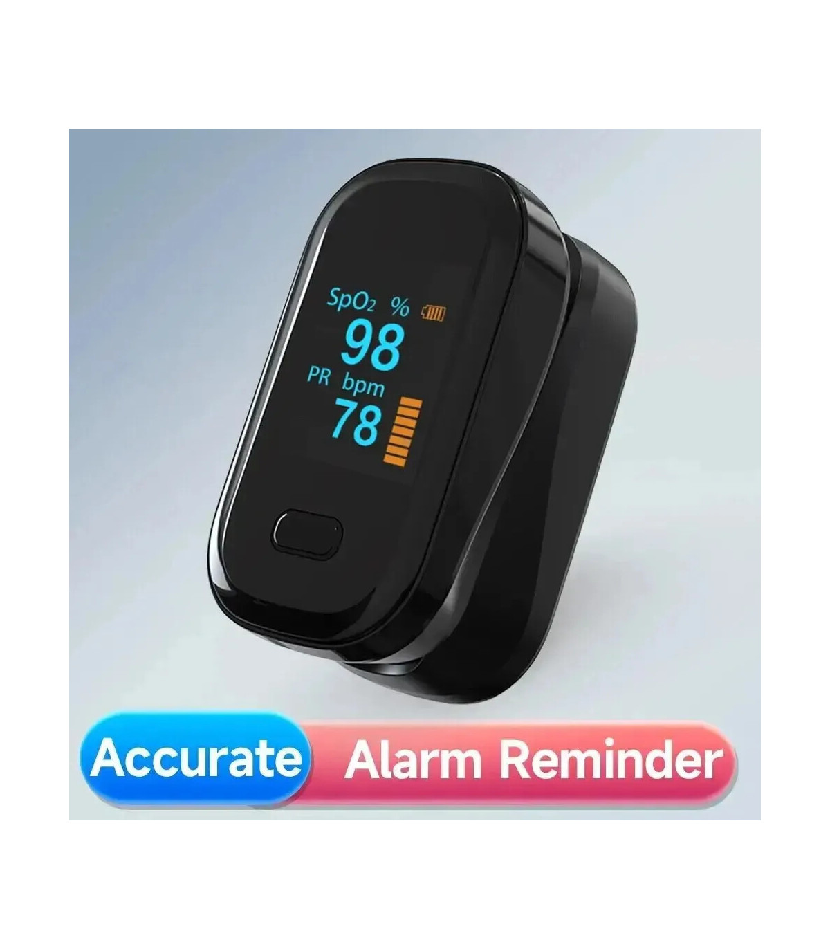 [Black] Oxymètre de pouls au doigt, appareil médical portable, compteur de saturation de la fré