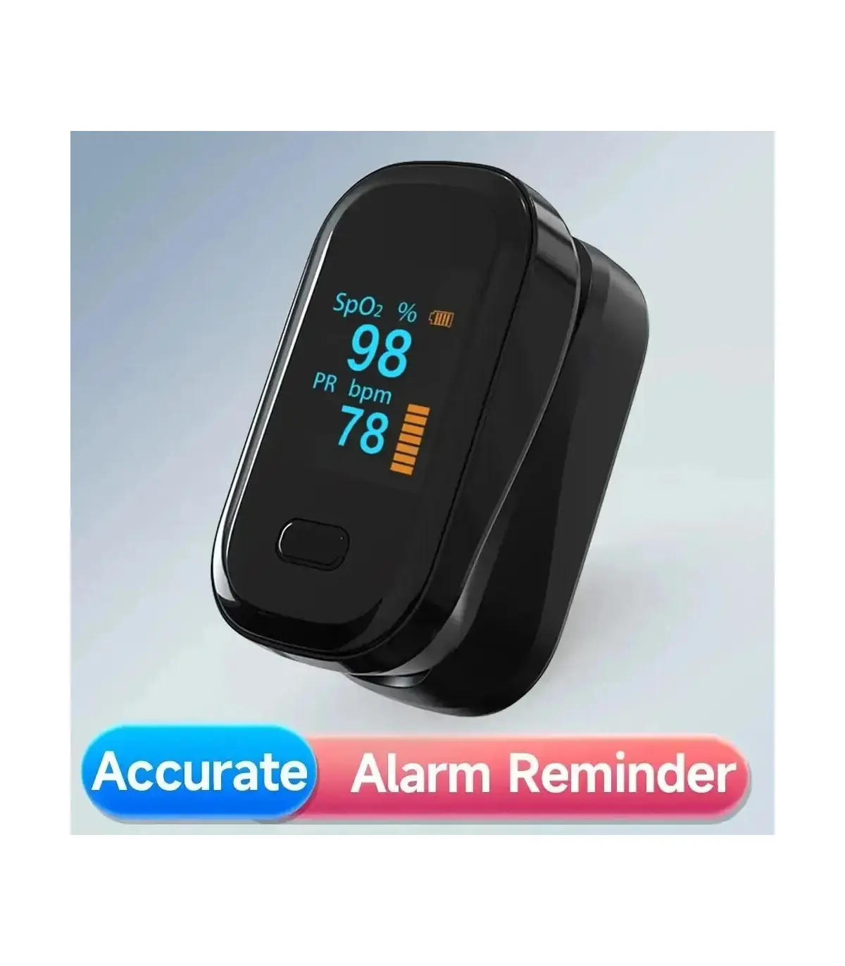 [Black] Oxymètre de pouls au doigt, appareil médical portable, compteur de saturation de la fré