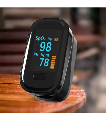 [Black] Oxymètre de pouls au doigt, appareil médical portable, compteur de saturation de la fré