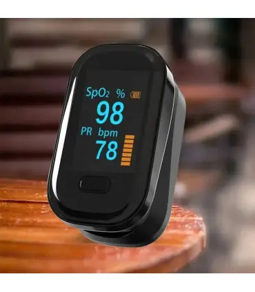 [Black] Oxymètre de pouls au doigt, appareil médical portable, compteur de saturation de la fré