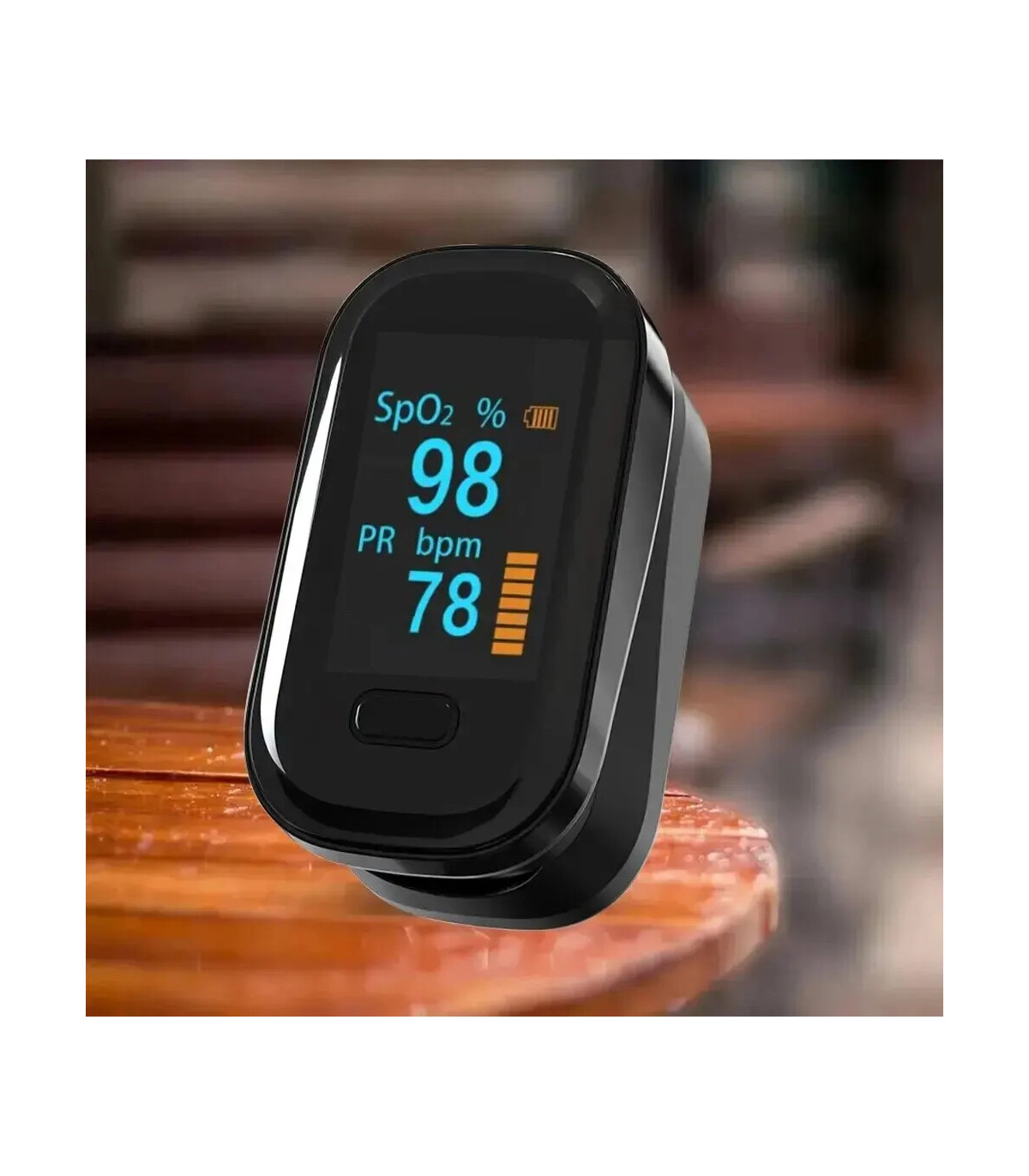 [Black] Oxymètre de pouls au doigt, appareil médical portable, compteur de saturation de la fré