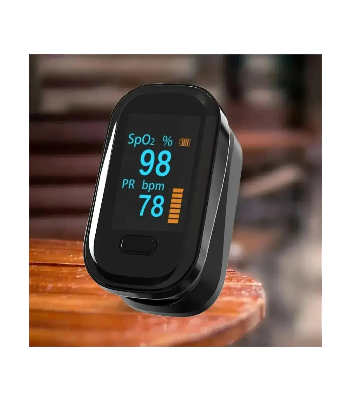 [Black] Oxymètre de pouls au doigt, appareil médical portable, compteur de saturation de la fré