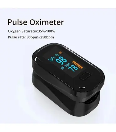 [Black] Oxymètre de pouls au doigt, appareil médical portable, compteur de saturation de la fré