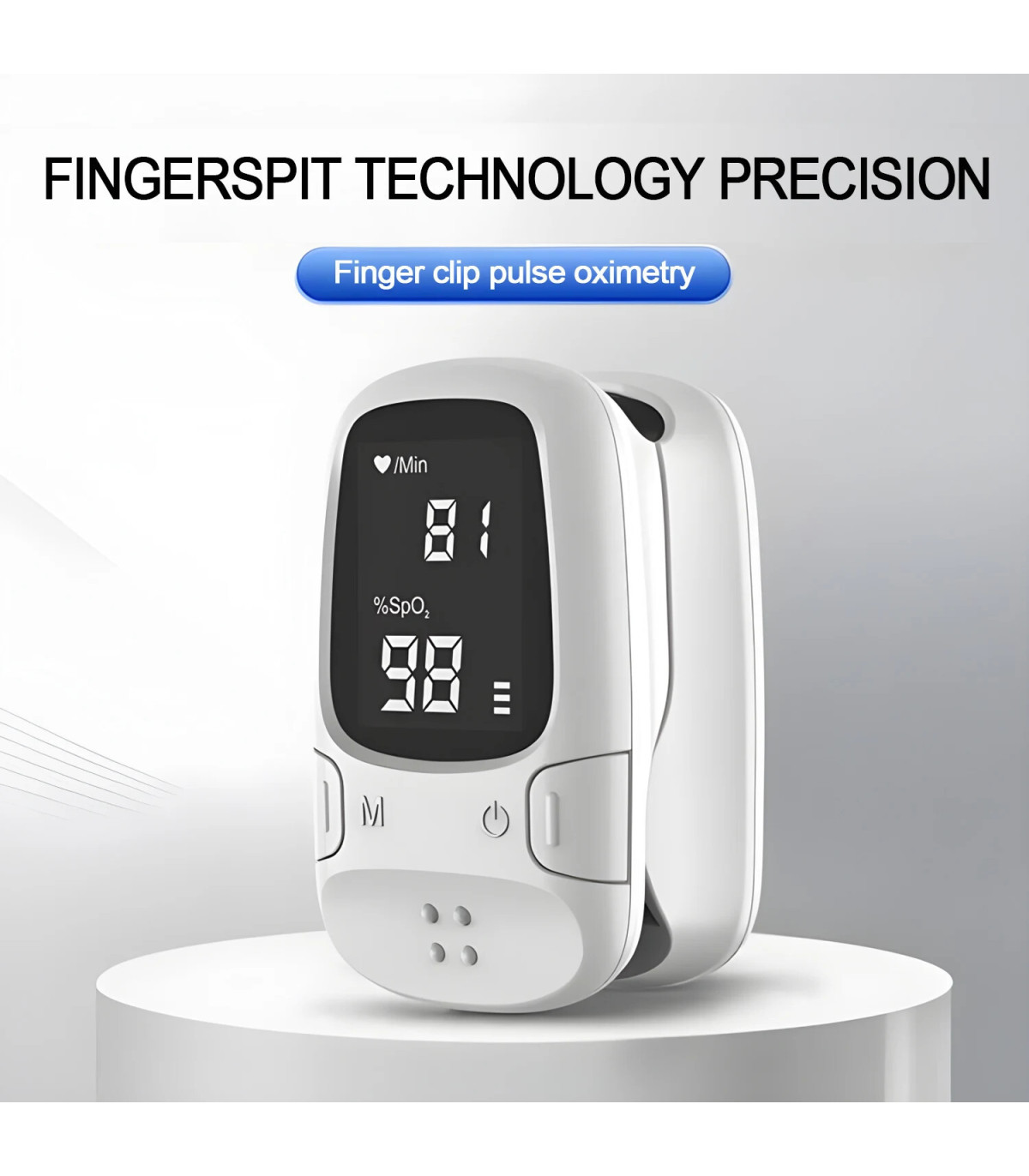 [White] Mini oxymètre de pouls Portable pour la santé, Saturation de l\'oxygène dans le sang, ox