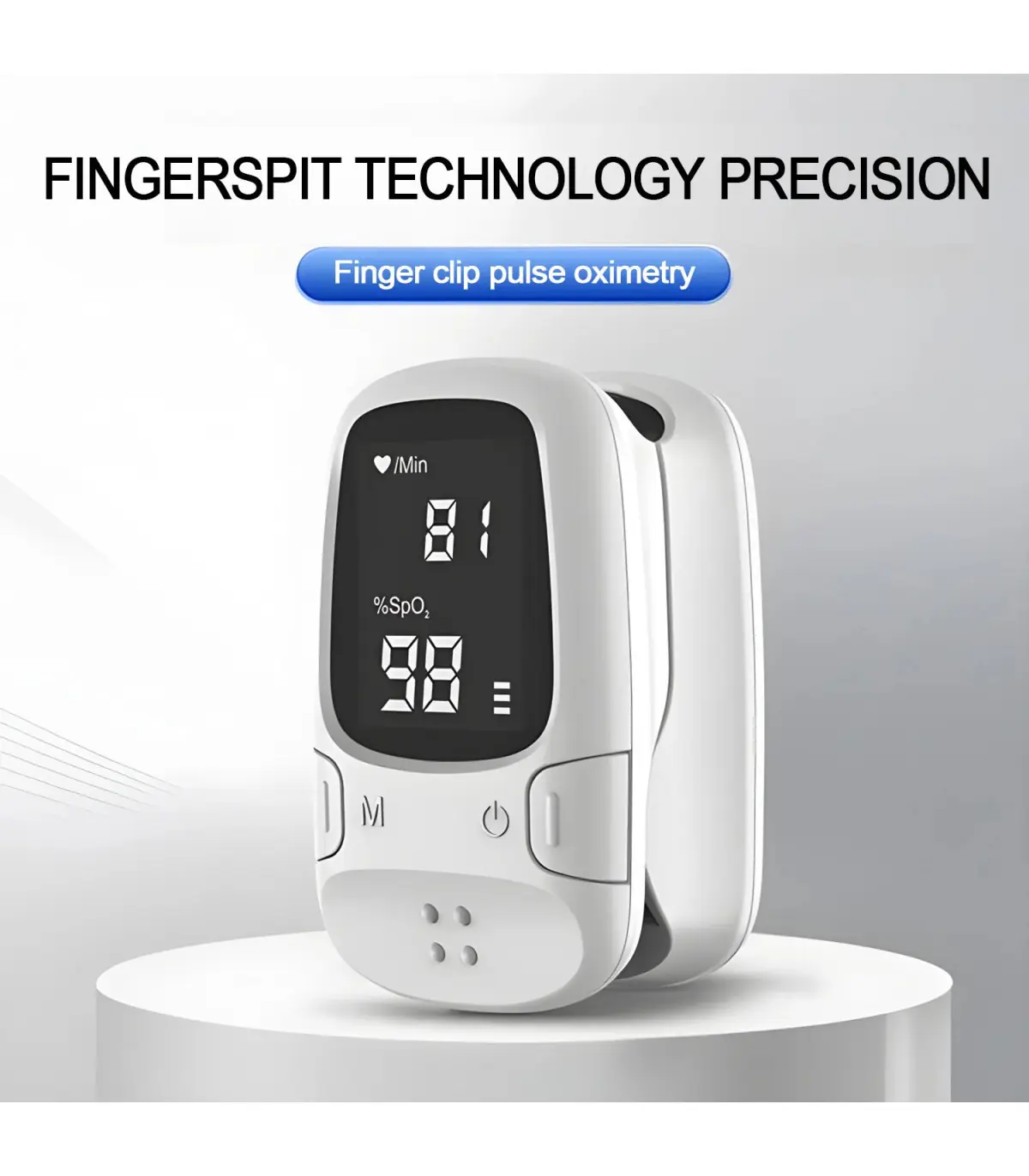 [White] Mini oxymètre de pouls Portable pour la santé, Saturation de l\'oxygène dans le sang, ox